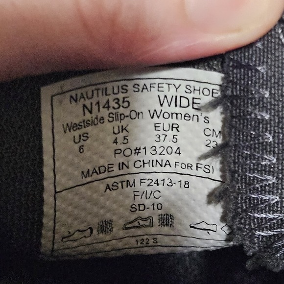 Nautilus Women's Slip-On Westside Safety-Toe Work Shoes N1435 Black Size 6 Wide - Picture 6 of 8